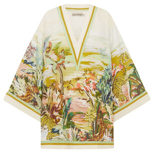 Jungle Boogie Wide Sleeve V-Neck Mini Dress