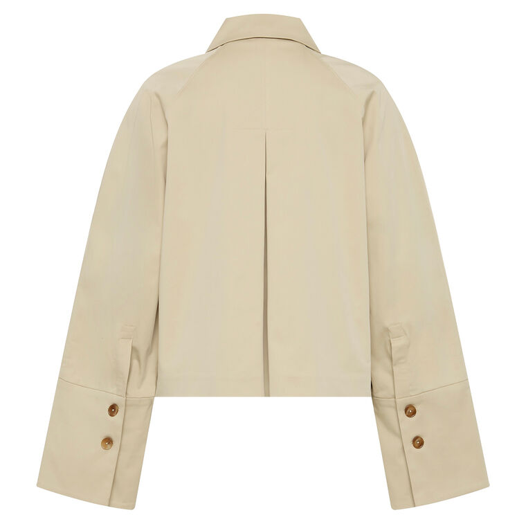 Cropped Cotton Shirt Jacket image number null