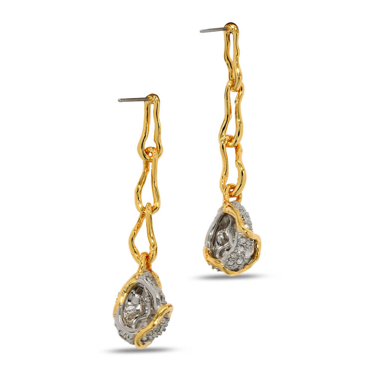 Sonales Crystal Linked Pebble Earrings image number null