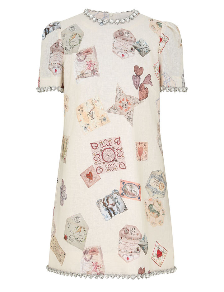 Hypnotic Jewel-Embellished Mini Shift Dress image number null