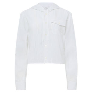 Long Sleeve Cropped Hooded Shirt