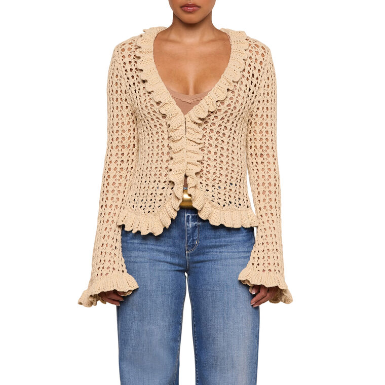 Solaris Long Sleeve Open Stitch Cardigan image number null