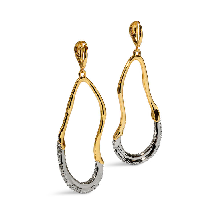 Sonales Crystal Curve Leverback Drop Earrings image number null