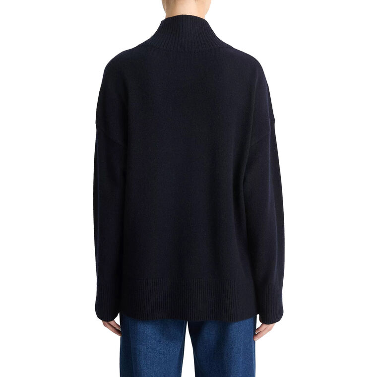 Wool-Cashmere Drop-Shoulder Turtleneck Sweater image number null