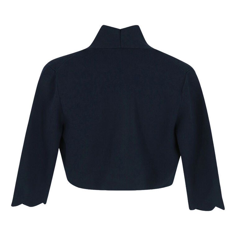 Scallop Trim Knit Bolero image number null