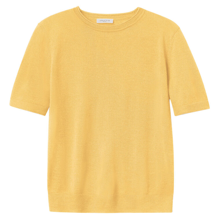 Short Sleeve Crewneck Cashmere Sweater image number null