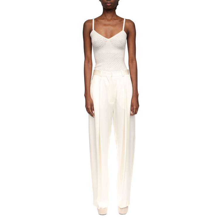 Satin High Rise Wide Leg Trouser image number null