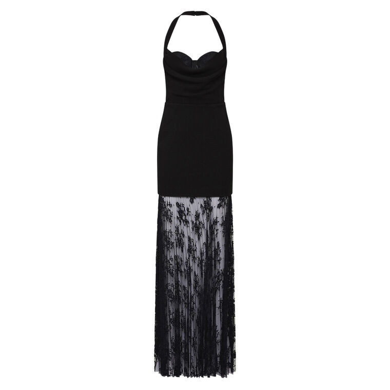 Milena Halterneck Lace Hem Gown image number null