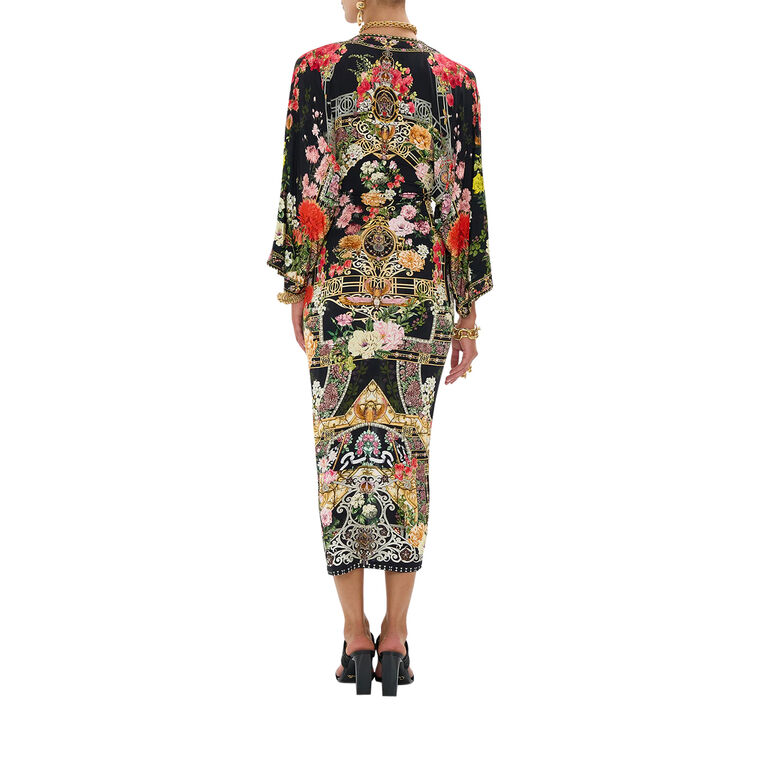 Long Split Front Twist Midi Dress image number null