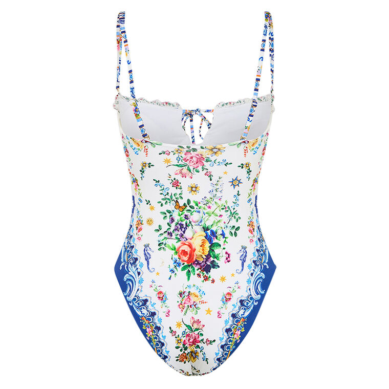 Ruched Underwire One Piece With Tie Front image number null