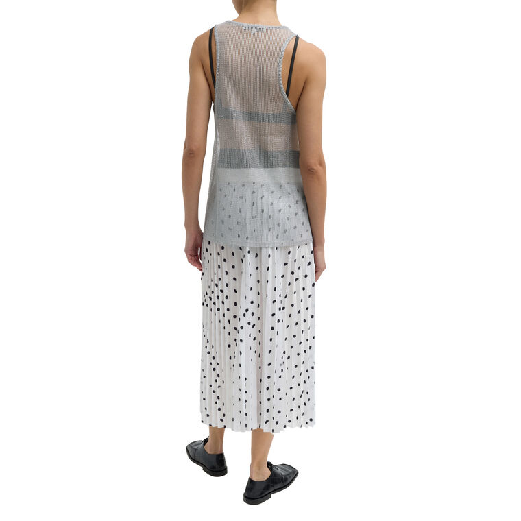 Scribble Dot Print Pull On Pleated Skirt image number null