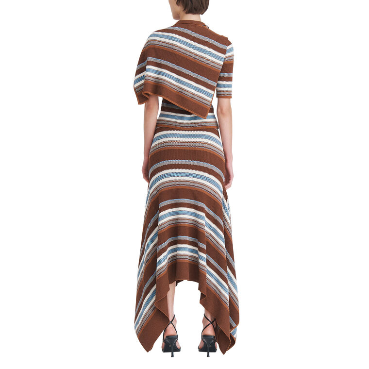 Striped Jacquard Top And Scarf image number null