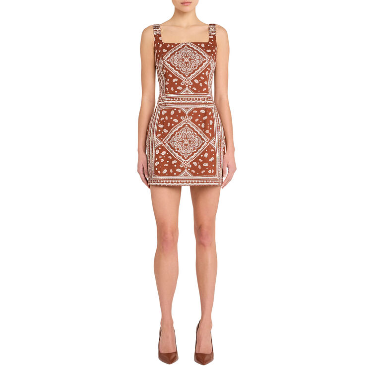 Augustine Bandana Sleeveless Mini Dress image number null
