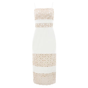 Abby Embellished Linen Cutout Midi Dress