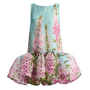 Sleeveless Foxglove Ombre Organza Mini Dress