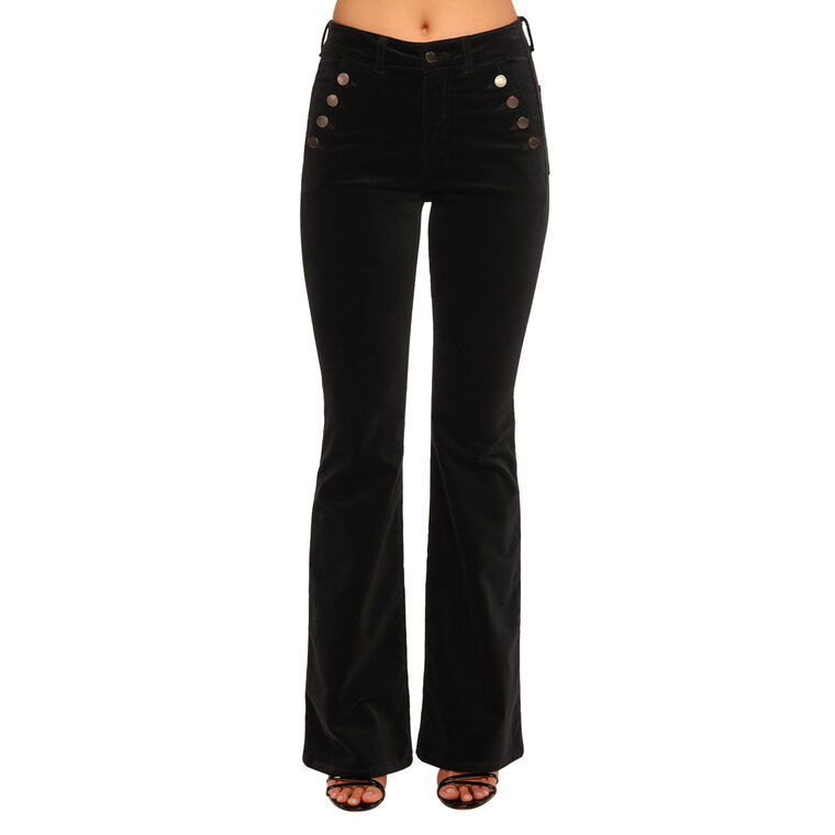 Helena High-Rise Velvet Flare Jean image number null