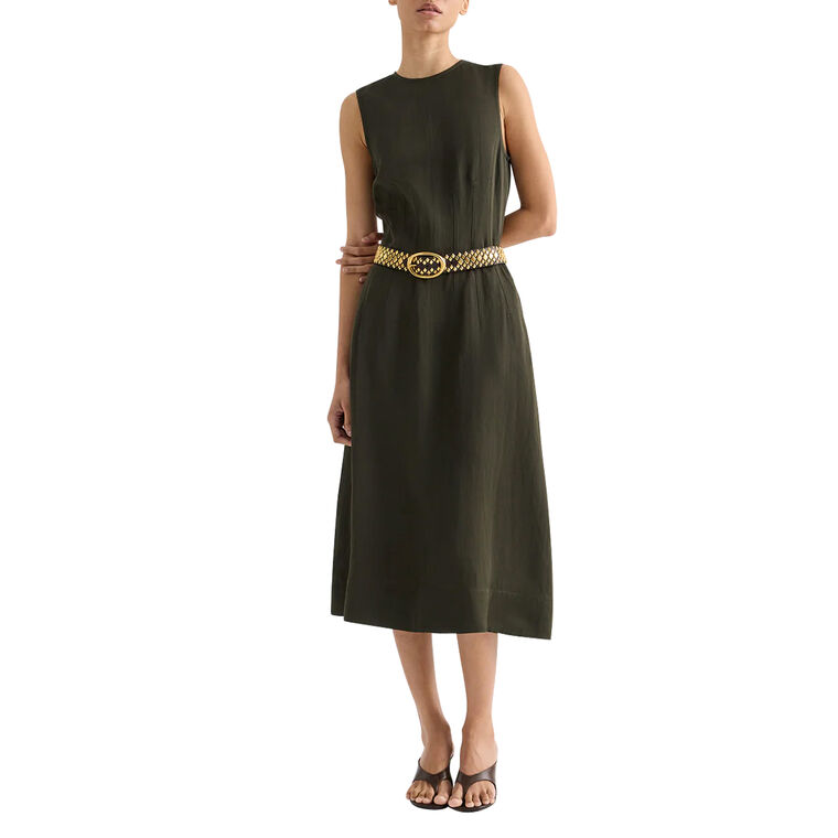 Crew Neck Dress With Darts image number null