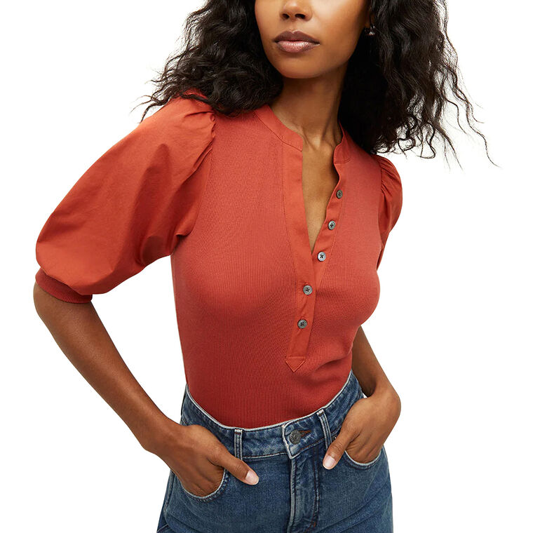 Coralee Puff-Sleeve Top image number null