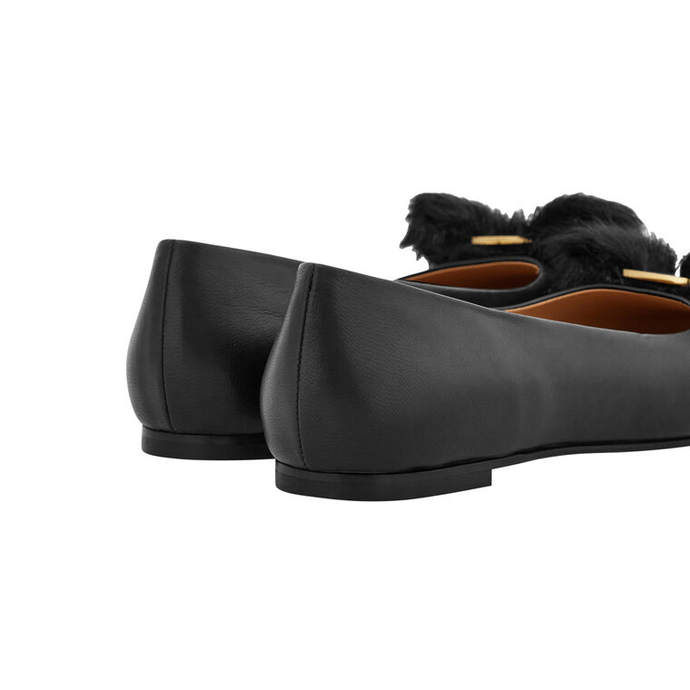 Varina Fur Bow Ballet Flat image number null
