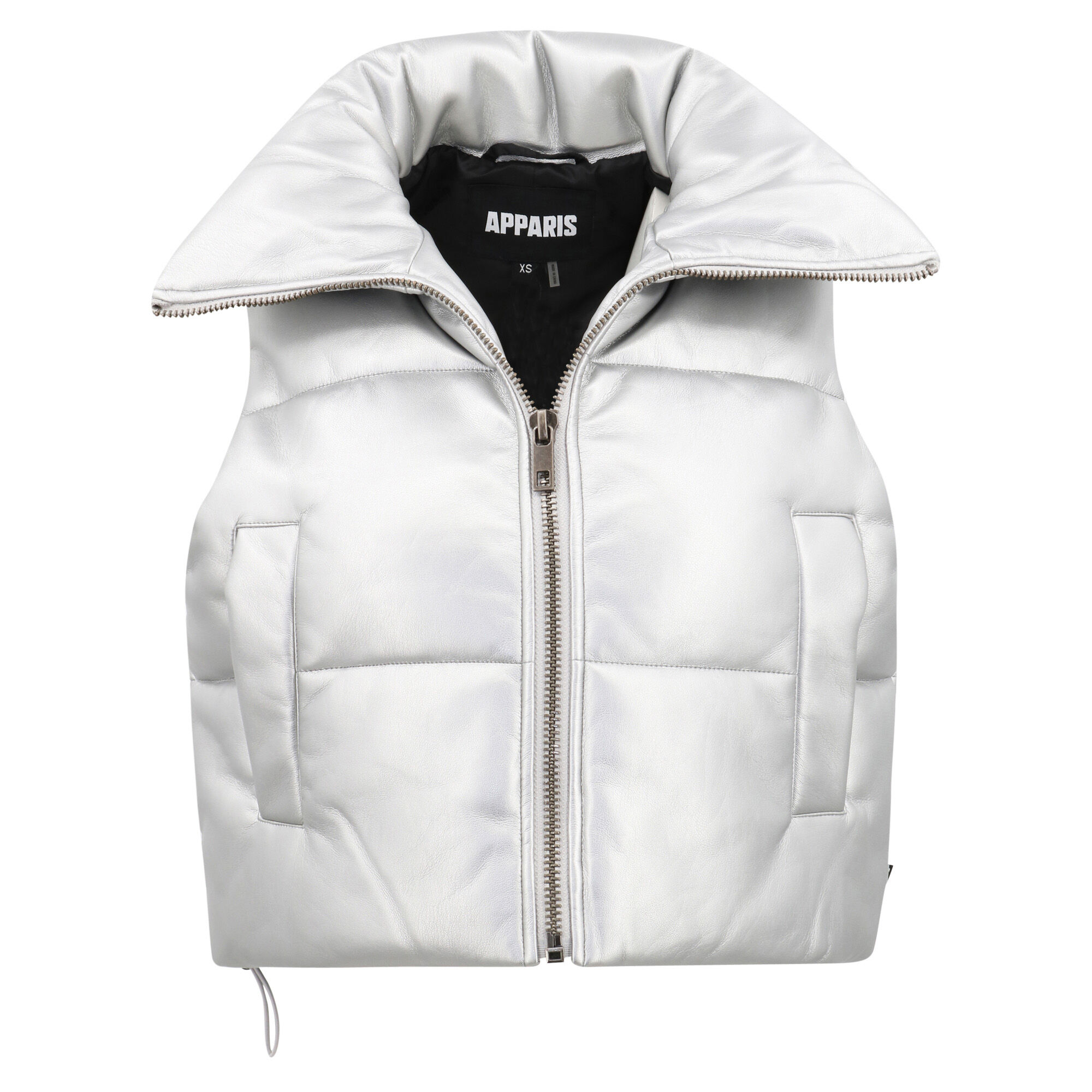 White Puffer Sleeveless Down Vest, Zipped Short Windbreaker
