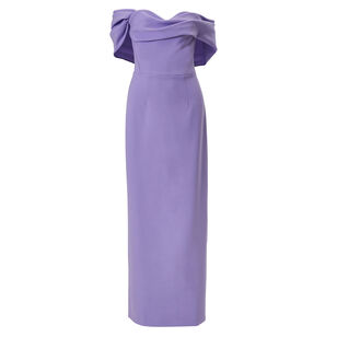 Sofia Draped Off Shoulder Column Gown