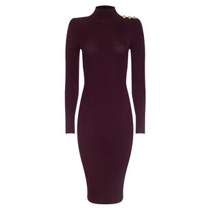 Larelle Knit Mockneck Long Sleeve Midi Dress