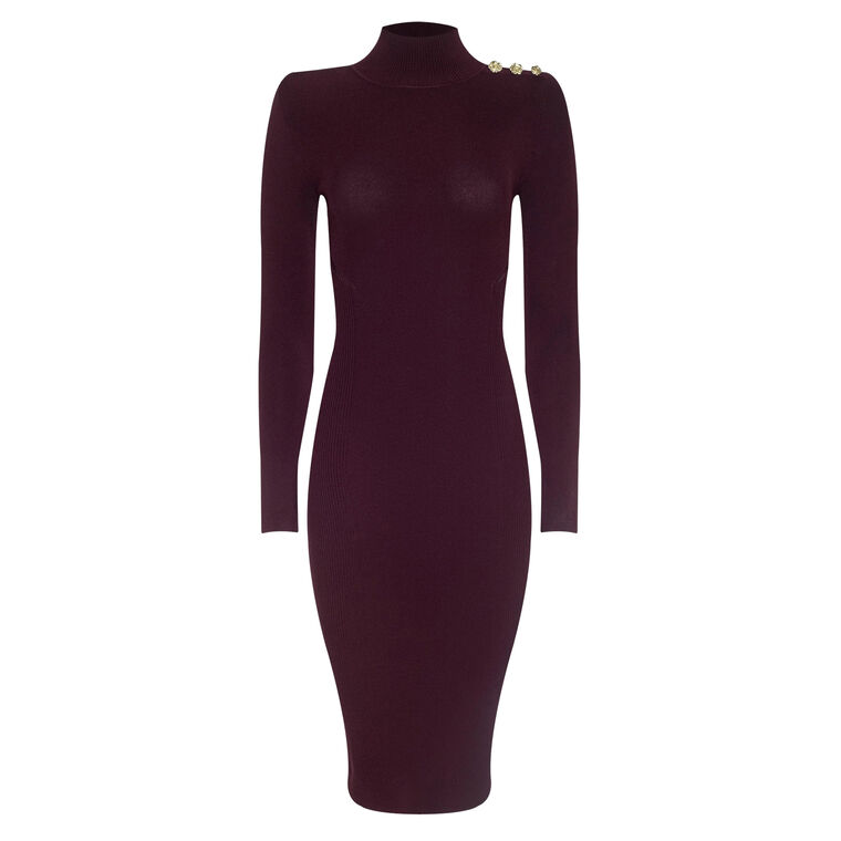 Larelle Knit Mockneck Long Sleeve Midi Dress image number null