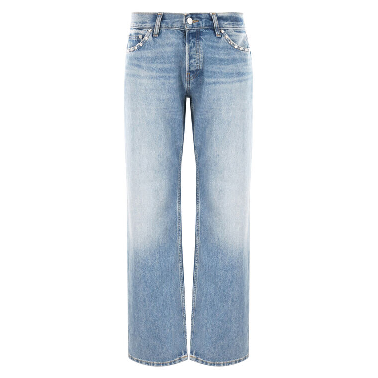 Studded Low Rise Baggy Jean image number null