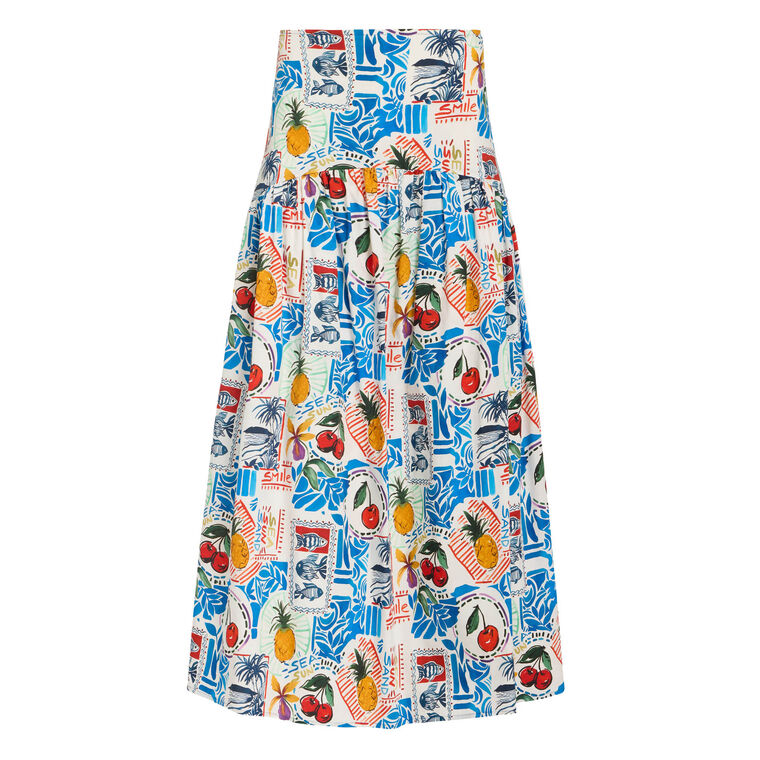 Vicki Drop Waist Midi Skirt image number null