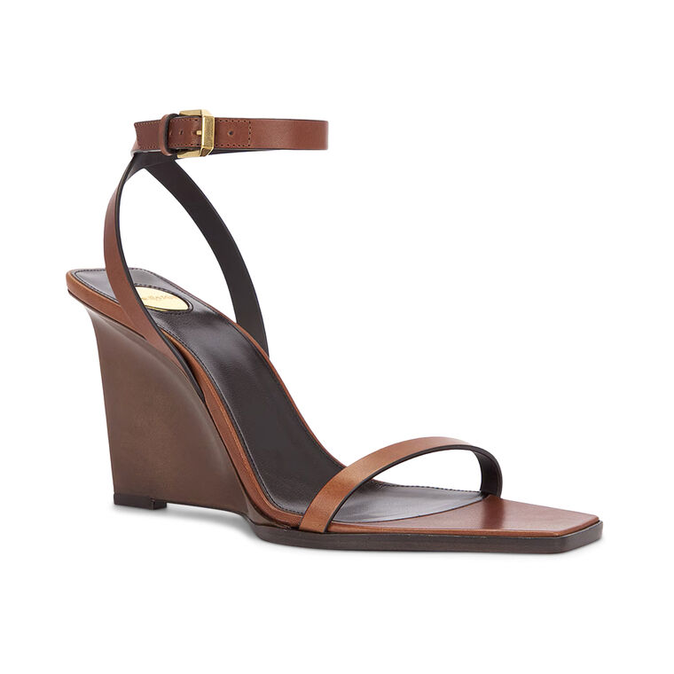 May 90mm Leather Ankle-Strap Wedge Sandal image number null