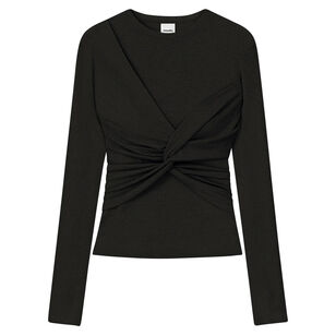 Izolda Draped Mesh Jersey Top