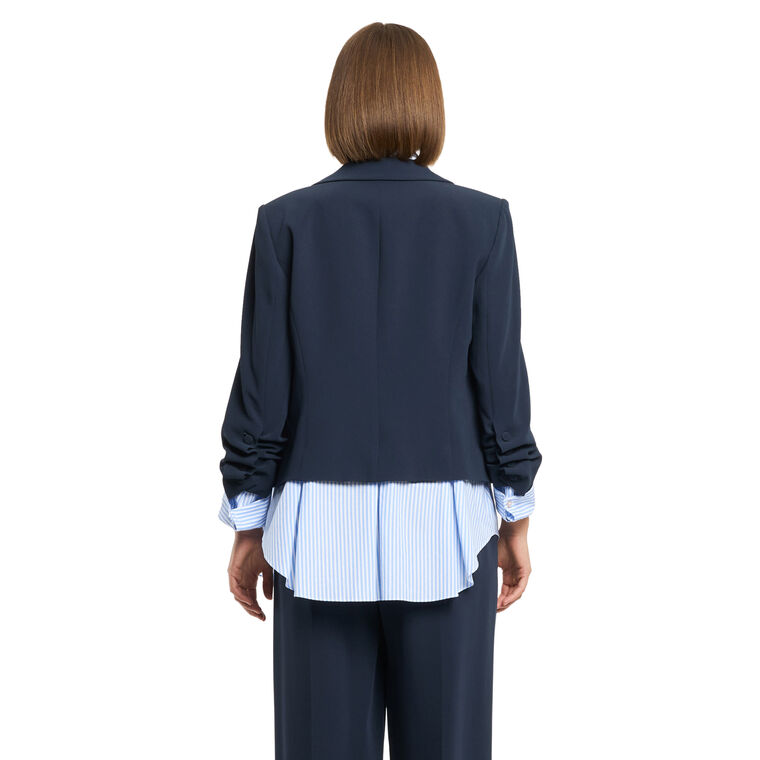 Aron Mixed Media Blazer image number null