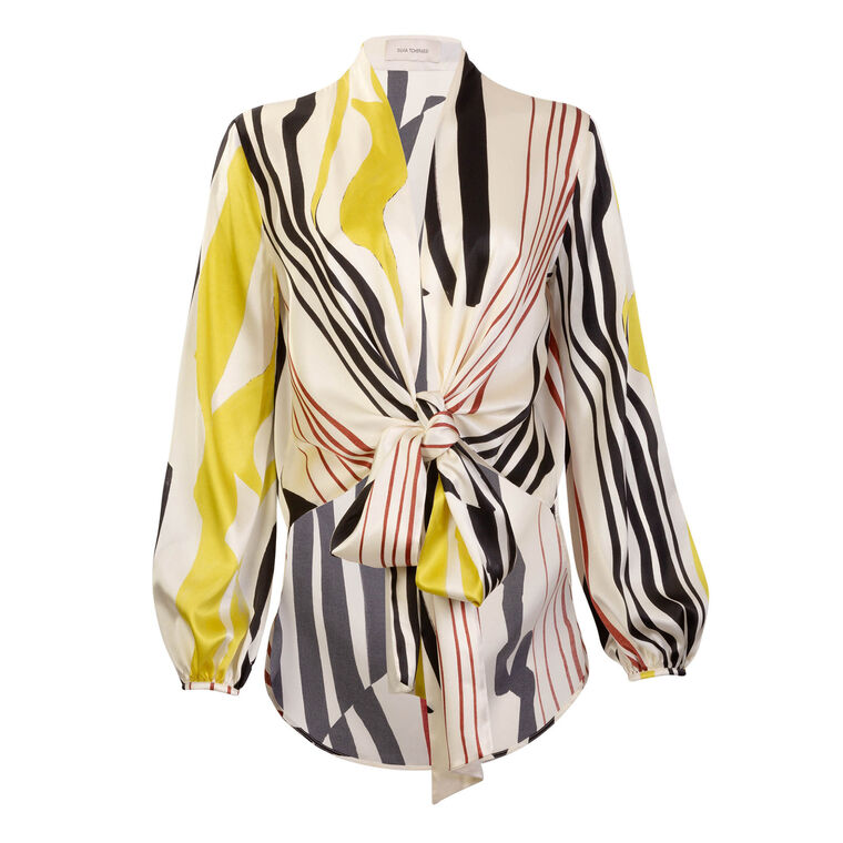 Honey Long Sleeve Silk Blouse image number null