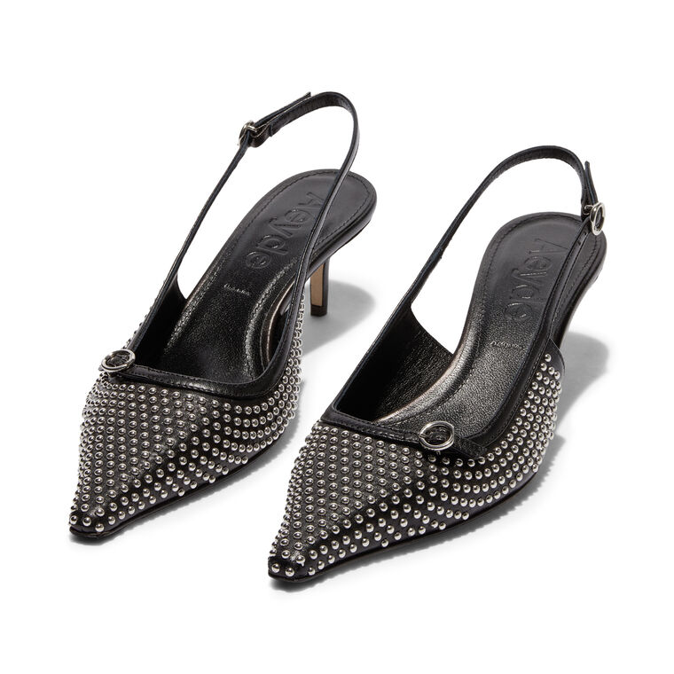 Saba Mini Stud Leather Slingback Pump image number null