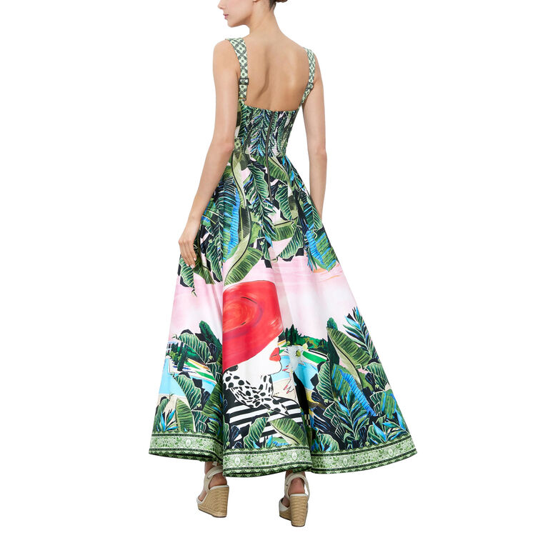 Fia Structured Bustier Fit And Flare Maxi Dress image number null