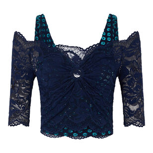 Short Sleeve Lace Crop Top