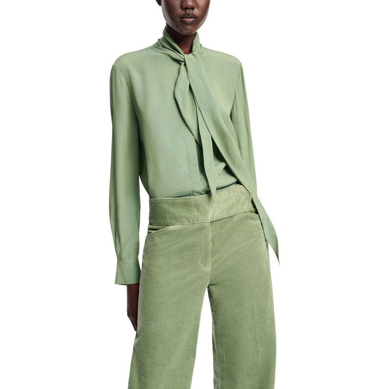 Soft Vibes Long Sleeve Silk Blend Blouse image number null