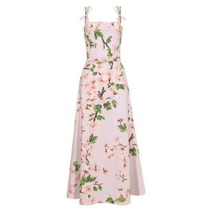 Cherry Blossom Cotton Poplin Midi Dress