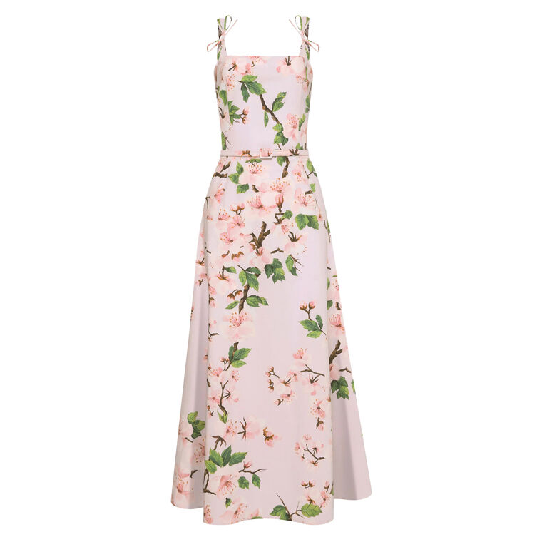 Cherry Blossom Cotton Poplin Midi Dress image number null