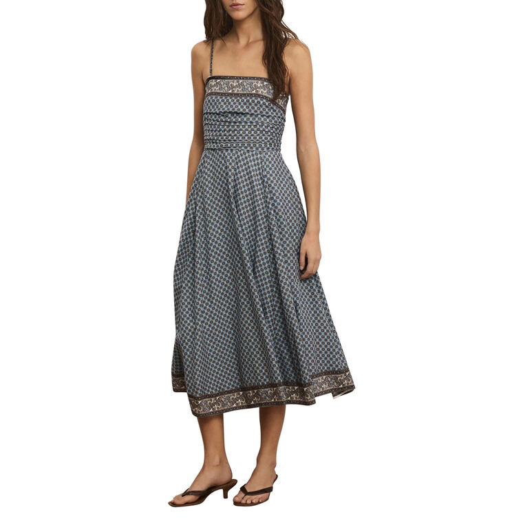 Lana Sleeveless Scarf-Print Midi Dress image number null