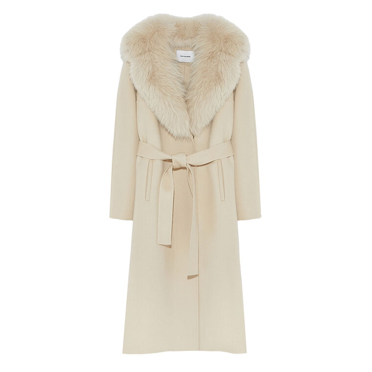 Fox Collar Cashmere Wool Coat image number null