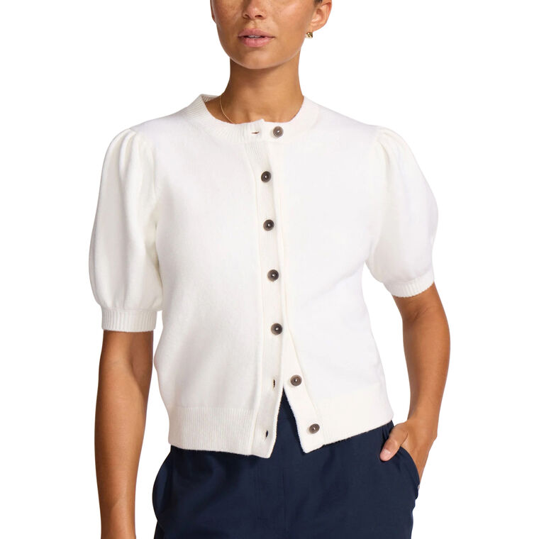 The Havana Short Puff Sleeve Cardigan image number null