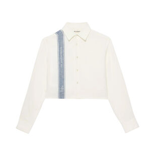 Long Sleeve Cropped Button-Up Shirt