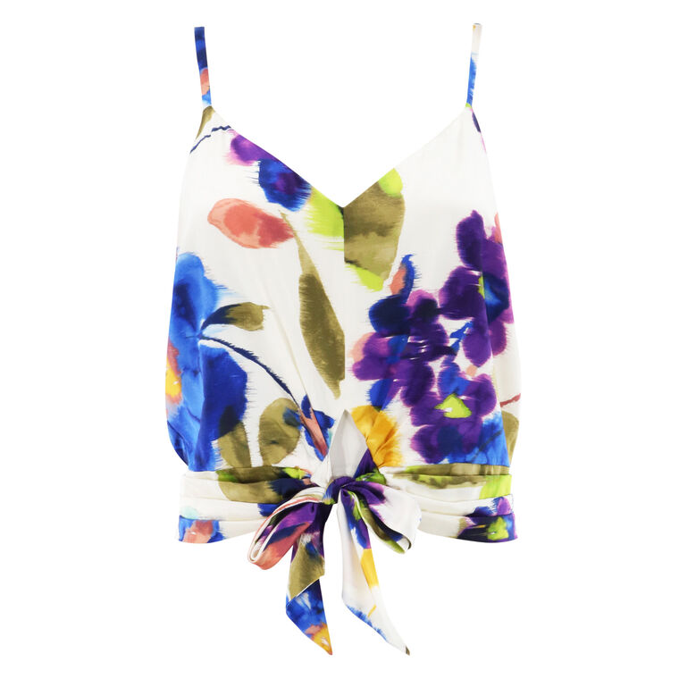 Dellia Floral Front-Tie Top image number null