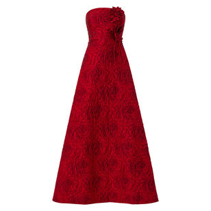 Jacquard Embossed Floral Gown