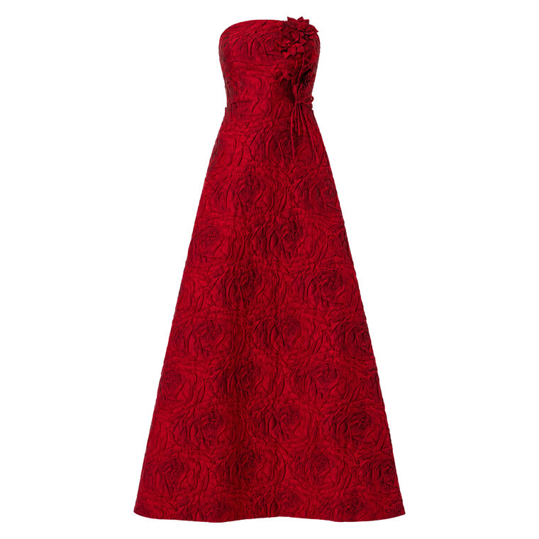 Jacquard Embossed Floral Gown image number null