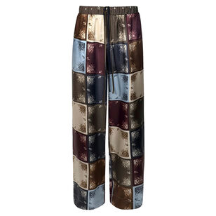 Double Waistband Wide-Leg Silk Pull-On Pant
