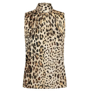 Luka Sleeveless High Neck Satin Top