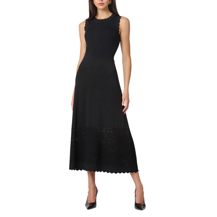 Brooke Sleeveless Pointelle Knit Midi Dress image number null