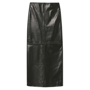 Marta Glossy Leather Midi Skirt